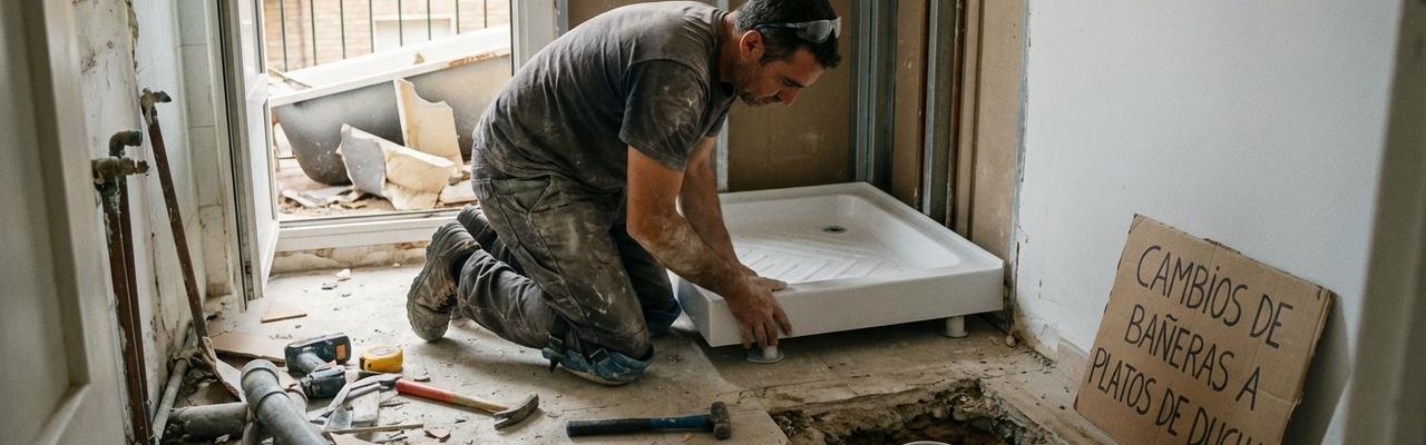 Cambios de bañeras a platos de ducha en la-zubia